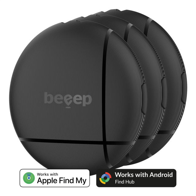 Beeep OneTag Apple Find My & Android Tracker Black & Keychain Black - 3 pack Beeep OneTag Apple Find My & Android Tracker Black & Keychain Black - 3 pack - Image 1