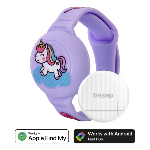 Beeep OneTag Apple Find My & Android Tracker - Kids Wristband Silicon Unicorn Beeep OneTag Apple Find My & Android Tracker - Kids Wristband Silicon Unicorn - Image 1