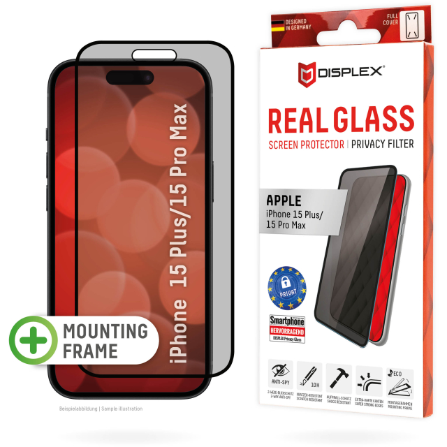 DISPLEX Privacy Glass FC Apple iPhone 15 Plus/15 Pro Max DISPLEX Privacy Glass FC Apple iPhone 15 Plus/15 Pro Max - Image 1