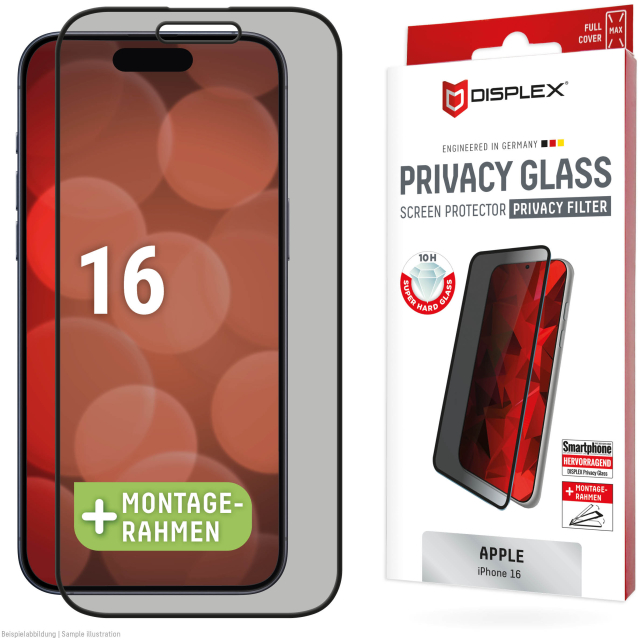 DISPLEX Privacy Glass FC Apple iPhone 16 DISPLEX Privacy Glass FC Apple iPhone 16 - Image 1