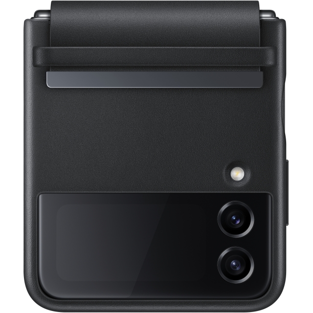 EF-VF721LBEGWW Samsung Flap Leather Cover Galaxy Z Flip4 Black EF-VF721LBEGWW Samsung Flap Leather Cover Galaxy Z Flip4 Black - Image 1
