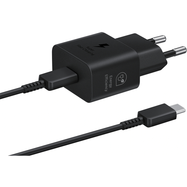 EP-T2510XBEGEU Samsung USB-C PD Wall Charger 25W + USB-C Cable Black EP-T2510XBEGEU Samsung USB-C PD Wall Charger 25W + USB-C Cable Black - Image 1