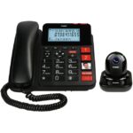 FX-3960 Fysic Big Button Huistelefoon + Antwoordapparaat + Draadloze SOS Paniekknop Black