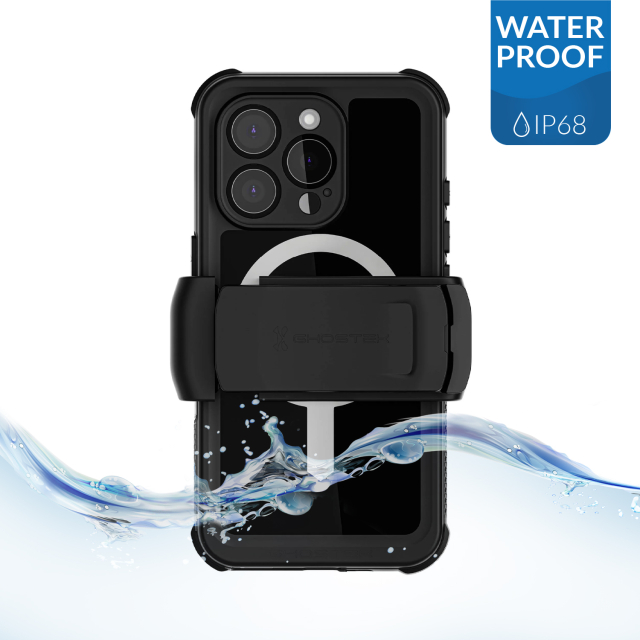 Ghostek Nautical Waterproof MagSafe Case + Belt Swivel Holster Apple iPhone 16 Pro Black Ghostek Nautical Waterproof MagSafe Case + Belt Swivel Holster Apple iPhone 16 Pro Black - Image 1