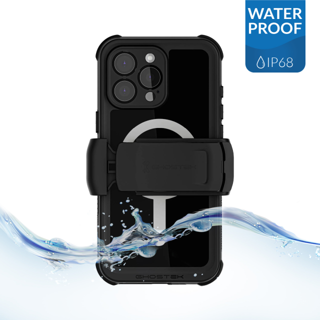 Ghostek Nautical Waterproof MagSafe Case + Belt Swivel Holster Apple iPhone 16 Pro Max Black Ghostek Nautical Waterproof MagSafe Case + Belt Swivel Holster Apple iPhone 16 Pro Max Black - Image 1