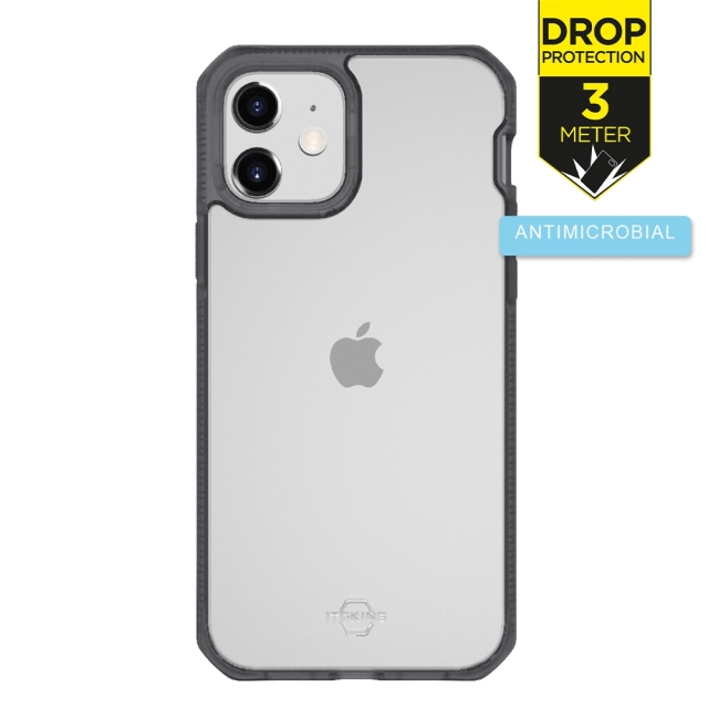 ITSKINS Level 2 HybridFrost for Apple iPhone 12 Mini Transparent Black ITSKINS Level 2 HybridFrost for Apple iPhone 12 Mini Transparent Black - Image 1
