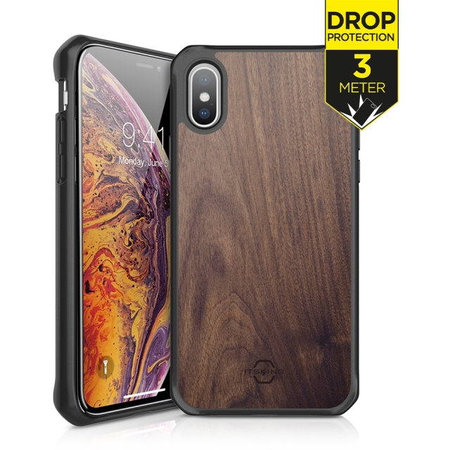 ITSKINS Level 2 HybridFusion for Apple iPhone Xs Max Dark Wood ITSKINS Level 2 HybridFusion for Apple iPhone Xs Max Dark Wood - Image 1