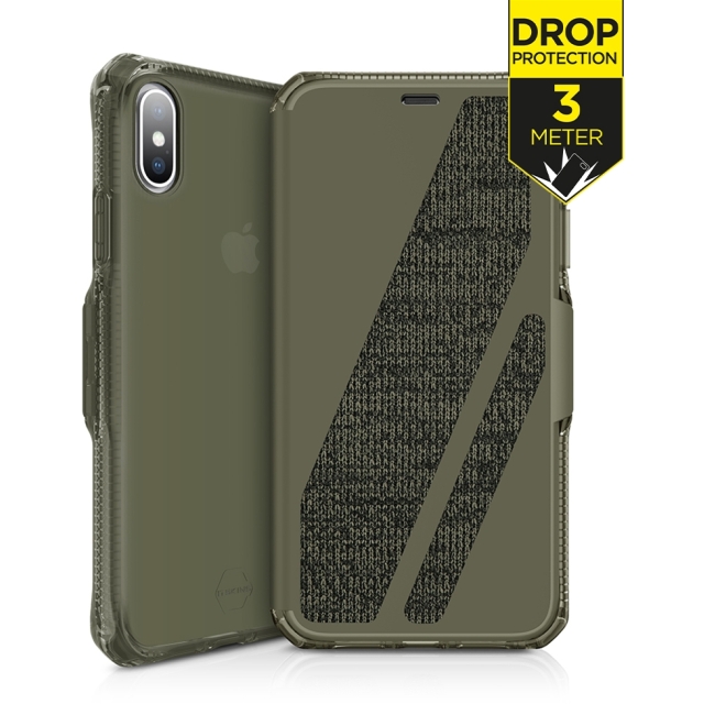 ITSKINS Level 2 SpectrumFolio for Apple iPhone Xs Max Kaki ITSKINS Level 2 SpectrumFolio for Apple iPhone Xs Max Kaki - Image 1