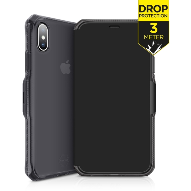 ITSKINS Level 2 SpectrumFolio for Apple iPhone Xs Max Pure Black ITSKINS Level 2 SpectrumFolio for Apple iPhone Xs Max Pure Black - Image 1