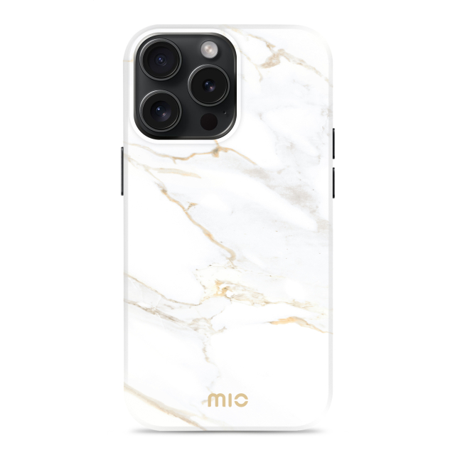 MIO White Marble Magsafe Compatible for iPhone 15 Pro MIO White Marble Magsafe Compatible for iPhone 15 Pro - Image 1
