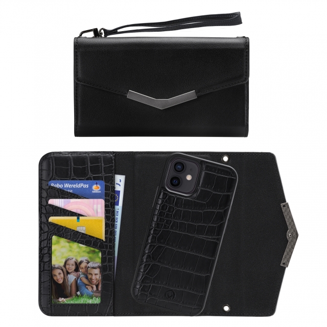 Mobilize 2in1 Elegant Magnet Clutch Apple iPhone 12/12 Pro Black Croco Mobilize 2in1 Elegant Magnet Clutch Apple iPhone 12/12 Pro Black Croco - Image 1