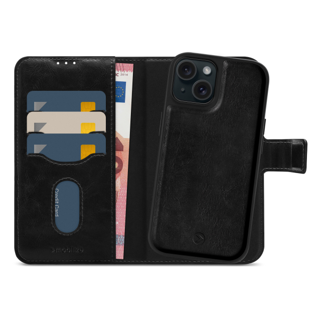Mobilize 2in1 Magsafe Compatible Gelly Wallet Case Apple iPhone 15 Black Mobilize 2in1 Magsafe Compatible Gelly Wallet Case Apple iPhone 15 Black - Image 1