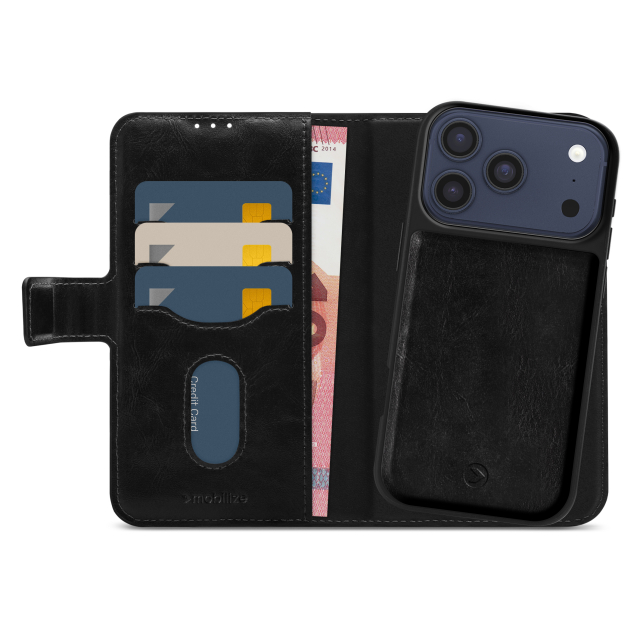 Mobilize 2in1 Magsafe Compatible Gelly Wallet Case Apple iPhone 17 Pro Black Mobilize 2in1 Magsafe Compatible Gelly Wallet Case Apple iPhone 17 Pro Black - Image 1