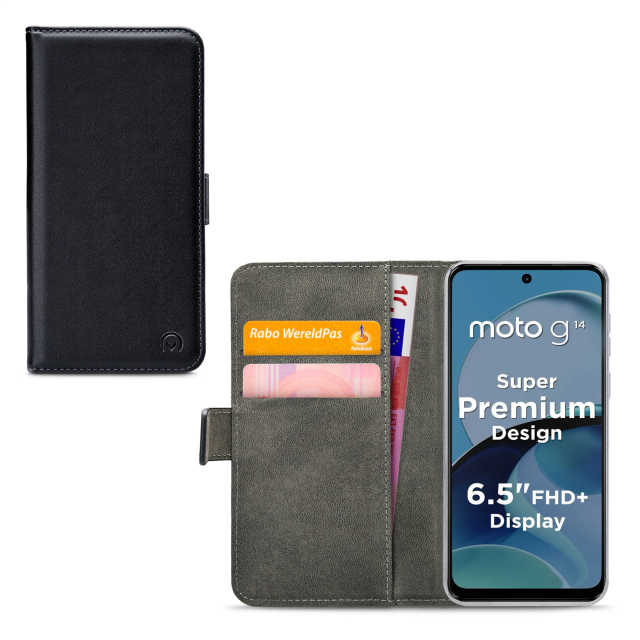 Mobilize Classic Gelly Wallet Book Case Motorola Moto G14 Black Mobilize Classic Gelly Wallet Book Case Motorola Moto G14 Black - Image 1