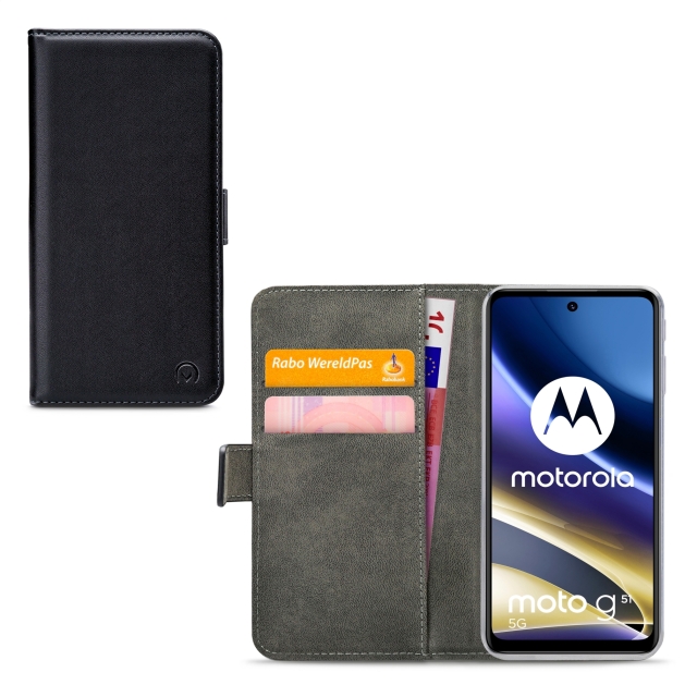 Mobilize Classic Gelly Wallet Book Case Motorola Moto G51 5G Black Mobilize Classic Gelly Wallet Book Case Motorola Moto G51 5G Black - Image 1