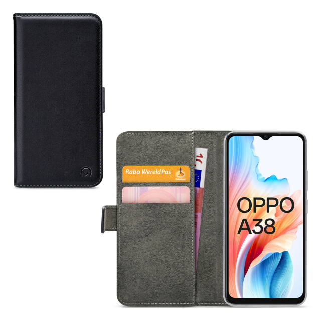 Mobilize Classic Gelly Wallet Book Case OPPO A18/A38 Black Mobilize Classic Gelly Wallet Book Case OPPO A18/A38 Black - Image 1