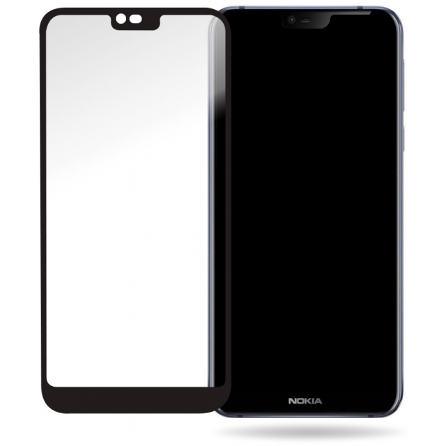 Mobilize Glass Screen Protector - Black Frame - Nokia 7.1 Mobilize Glass Screen Protector - Black Frame - Nokia 7.1 - Image 1