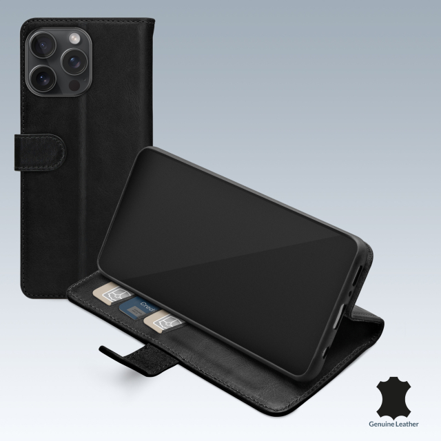 Mobilize Leather Wallet Apple iPhone 15 Pro Max Black Mobilize Leather Wallet Apple iPhone 15 Pro Max Black - Image 1