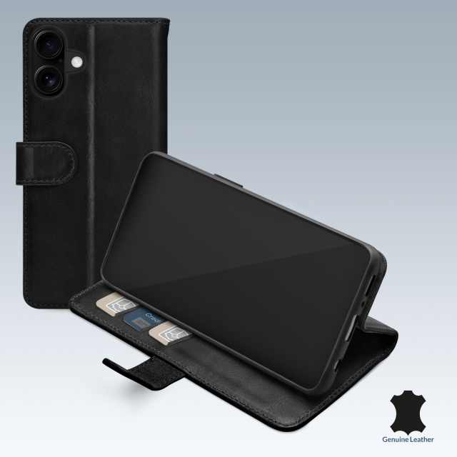 Mobilize Leather Wallet Apple iPhone 16 Black Mobilize Leather Wallet Apple iPhone 16 Black - Image 1