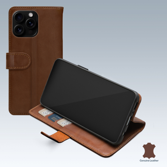 Mobilize Leather Wallet Apple iPhone 16 Pro Brown Mobilize Leather Wallet Apple iPhone 16 Pro Brown - Image 1