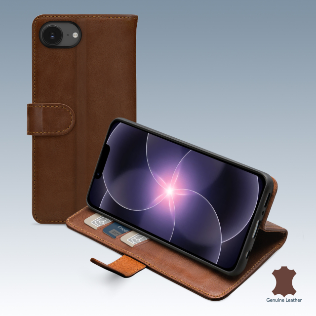 Mobilize Leather Wallet Apple iPhone 16e/17e Brown Mobilize Leather Wallet Apple iPhone 16e/17e Brown - Image 1