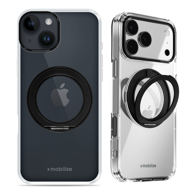Mobilize MagSafe Compatible 360 Rotating Ring Stand Case Apple iPhone 13/14 Clear/Black Mobilize MagSafe Compatible 360 Rotating Ring Stand Case Apple iPhone 13/14 Clear/Black - Image 1