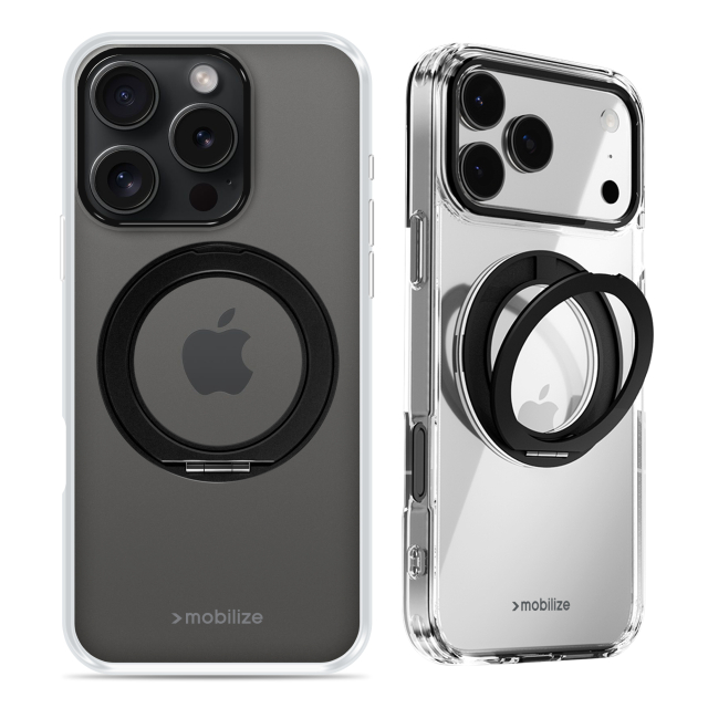 Mobilize MagSafe Compatible 360 Rotating Ring Stand Case Apple iPhone 15 Pro Max Clear/Black Mobilize MagSafe Compatible 360 Rotating Ring Stand Case Apple iPhone 15 Pro Max Clear/Black - Image 1