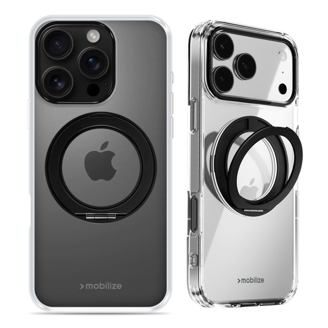 Mobilize MagSafe Compatible 360 Rotating Ring Stand Case Apple iPhone 16 Pro Clear/Black Mobilize MagSafe Compatible 360 Rotating Ring Stand Case Apple iPhone 16 Pro Clear/Black - Image 1