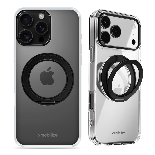 Mobilize MagSafe Compatible 360 Rotating Ring Stand Case Apple iPhone 16 Pro Max Clear/Black Mobilize MagSafe Compatible 360 Rotating Ring Stand Case Apple iPhone 16 Pro Max Clear/Black - Image 1