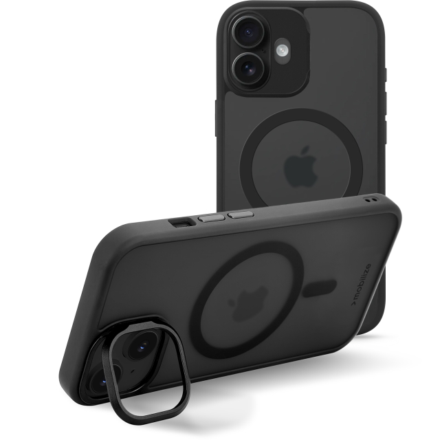 Mobilize MagSafe Compatible Hybrid Pro Case with Camera Stand Apple iPhone 16 Black Mobilize MagSafe Compatible Hybrid Pro Case with Camera Stand Apple iPhone 16 Black - Image 1