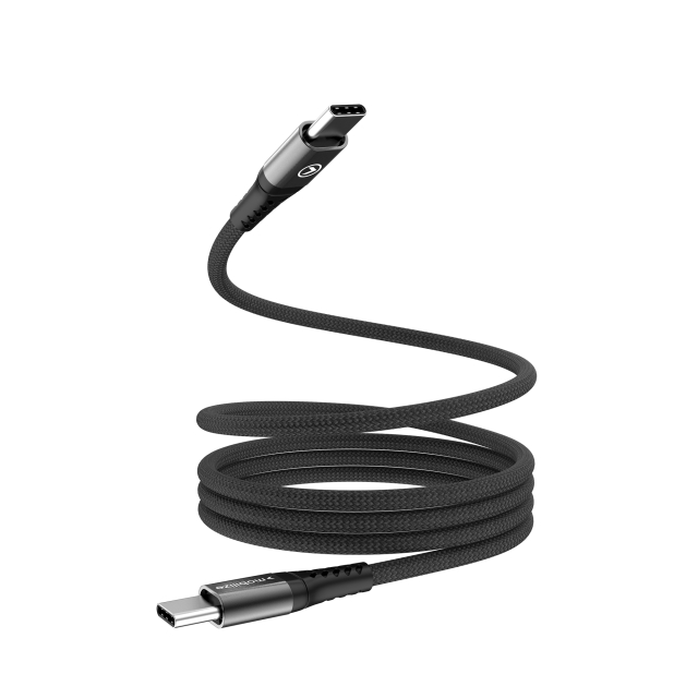 Mobilize Magnetic Nylon Cable - USB-C to USB-C - 1m. - 100W Black Mobilize Magnetic Nylon Cable - USB-C to USB-C - 1m. - 100W Black - Image 1