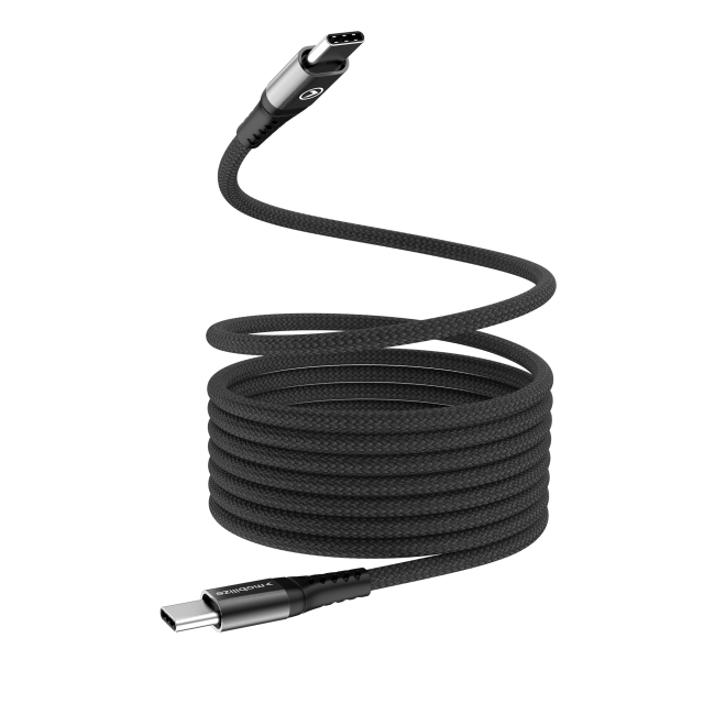 Mobilize Magnetic Nylon Cable - USB-C to USB-C - 2m. - 100W Black Mobilize Magnetic Nylon Cable - USB-C to USB-C - 2m. - 100W Black - Image 1