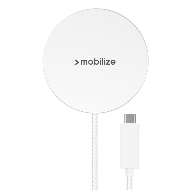 Mobilize Magnetic Wireless Charger Magsafe Compatible 25W Qi2.2 White Aluminium Mobilize Magnetic Wireless Charger Magsafe Compatible 25W Qi2.2 White Aluminium - Image 1