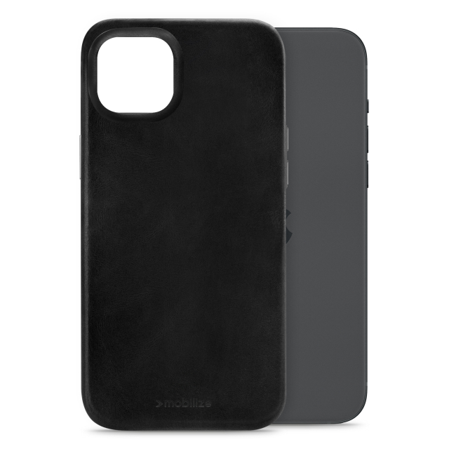 Mobilize Magsafe Compatible Premium Leather Case Apple iPhone 15 Plus Black Mobilize Magsafe Compatible Premium Leather Case Apple iPhone 15 Plus Black - Image 1