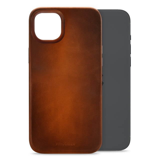 Mobilize Magsafe Compatible Premium Leather Case Apple iPhone 15 Plus Burned Cognac Mobilize Magsafe Compatible Premium Leather Case Apple iPhone 15 Plus Burned Cognac - Image 1