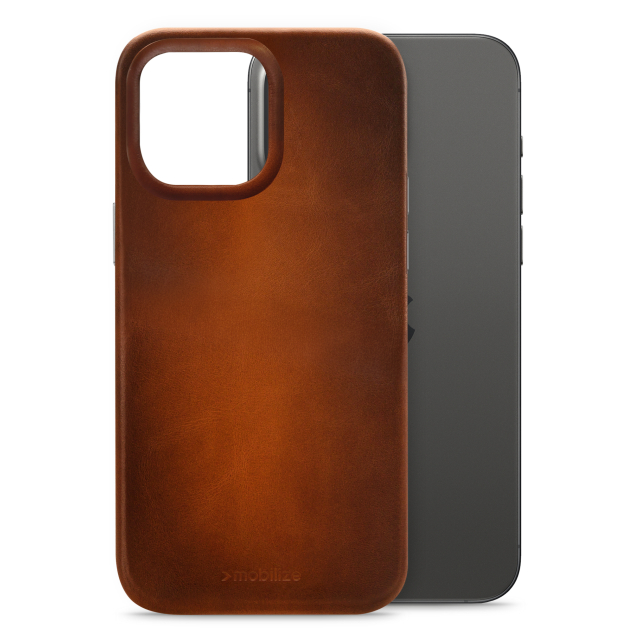 Mobilize Magsafe Compatible Premium Leather Case Apple iPhone 15 Pro Max Burned Cognac Mobilize Magsafe Compatible Premium Leather Case Apple iPhone 15 Pro Max Burned Cognac - Image 1