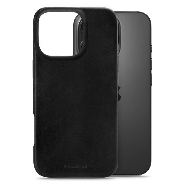 Mobilize Magsafe Compatible Premium Leather Case Apple iPhone 16 Pro Black Mobilize Magsafe Compatible Premium Leather Case Apple iPhone 16 Pro Black - Image 1