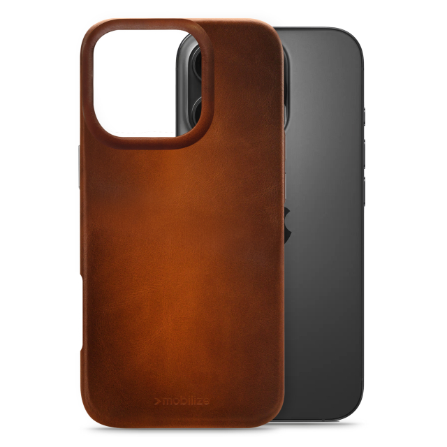 Mobilize Magsafe Compatible Premium Leather Case Apple iPhone 16 Pro Burned Cognac Mobilize Magsafe Compatible Premium Leather Case Apple iPhone 16 Pro Burned Cognac - Image 1