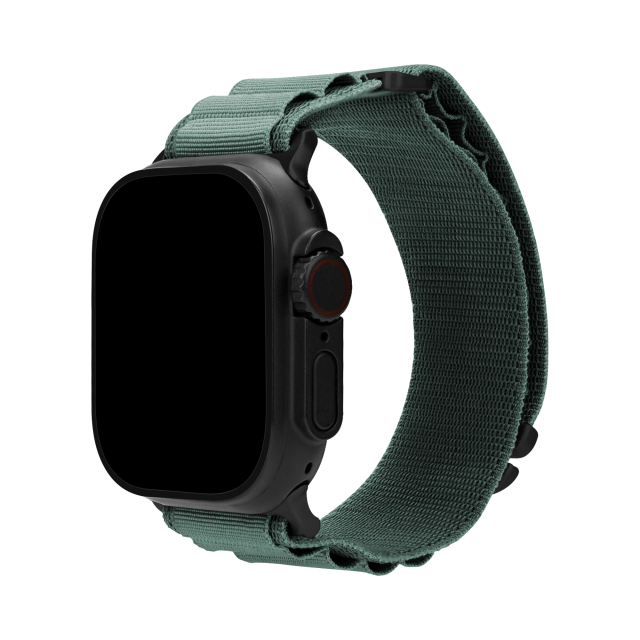 Mobilize Nylon Watch Band - Alpine - Black Connector - for Apple 42/44/45/49mm - Green Mobilize Nylon Watch Band - Alpine - Black Connector - for Apple 42/44/45/49mm - Green - Image 1