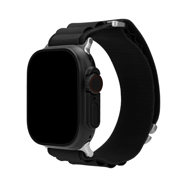Mobilize Nylon Watch Band - Alpine - Titanium Connector - for Apple 42/44/45/49mm - Black Mobilize Nylon Watch Band - Alpine - Titanium Connector - for Apple 42/44/45/49mm - Black - Image 1