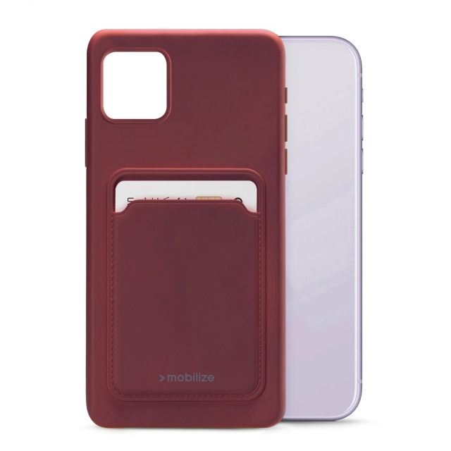 Mobilize Rubber Gelly Card Case Apple iPhone 11 Matt Bordeaux Mobilize Rubber Gelly Card Case Apple iPhone 11 Matt Bordeaux - Image 1
