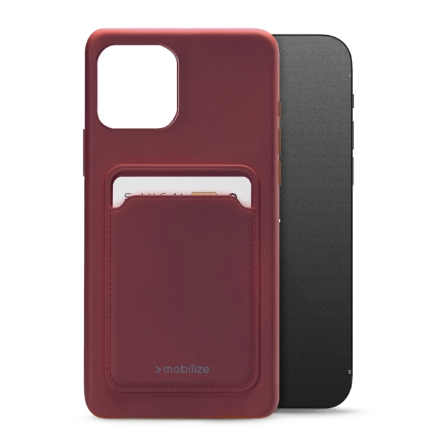 Mobilize Rubber Gelly Card Case Apple iPhone 12/12 Pro Matt Bordeaux Mobilize Rubber Gelly Card Case Apple iPhone 12/12 Pro Matt Bordeaux - Image 1