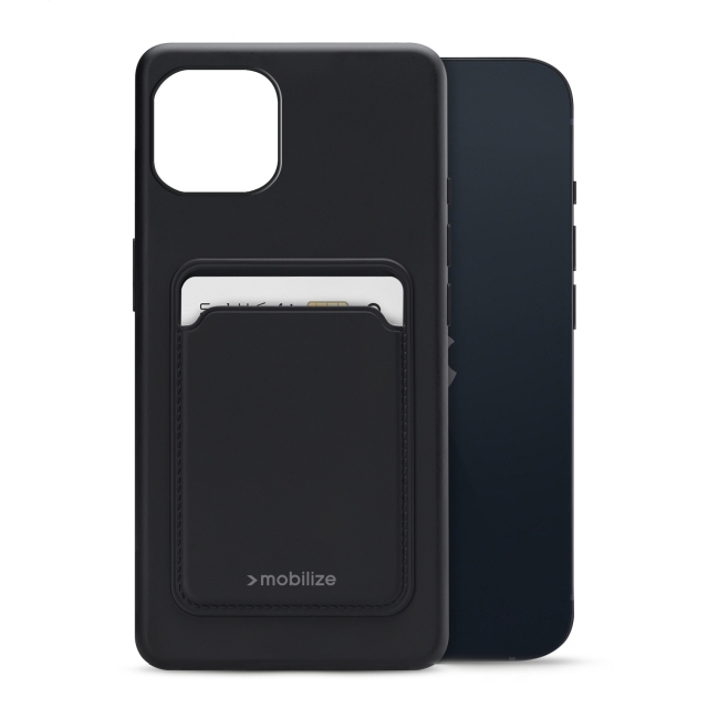 Mobilize Rubber Gelly Card Case Apple iPhone 13 Matt Black Mobilize Rubber Gelly Card Case Apple iPhone 13 Matt Black - Image 1