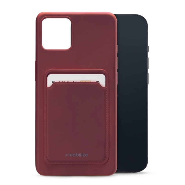 Mobilize Rubber Gelly Card Case Apple iPhone 13 Matt Bordeaux Mobilize Rubber Gelly Card Case Apple iPhone 13 Matt Bordeaux - Image 1