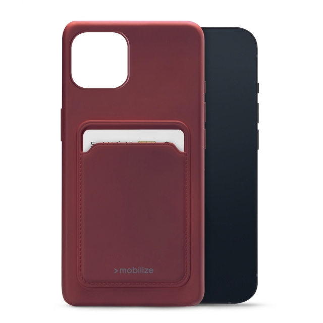 Mobilize Rubber Gelly Card Case Apple iPhone 13 Mini Matt Bordeaux Mobilize Rubber Gelly Card Case Apple iPhone 13 Mini Matt Bordeaux - Image 1