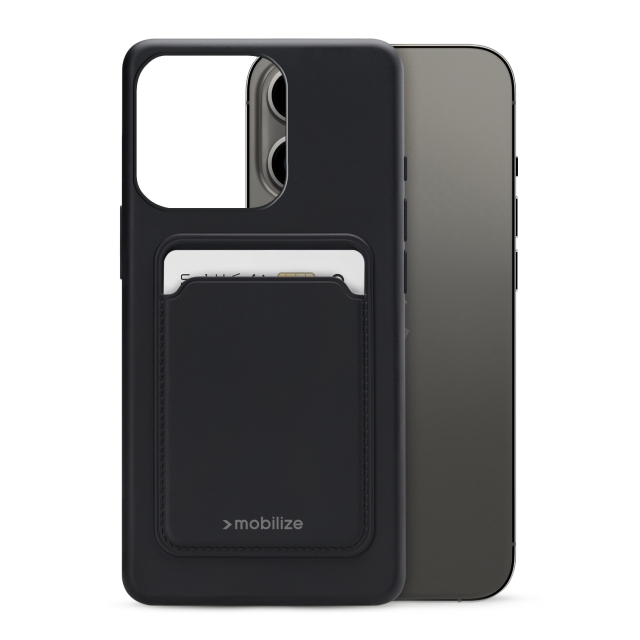 Mobilize Rubber Gelly Card Case Apple iPhone 13 Pro Matt Black Mobilize Rubber Gelly Card Case Apple iPhone 13 Pro Matt Black - Image 1