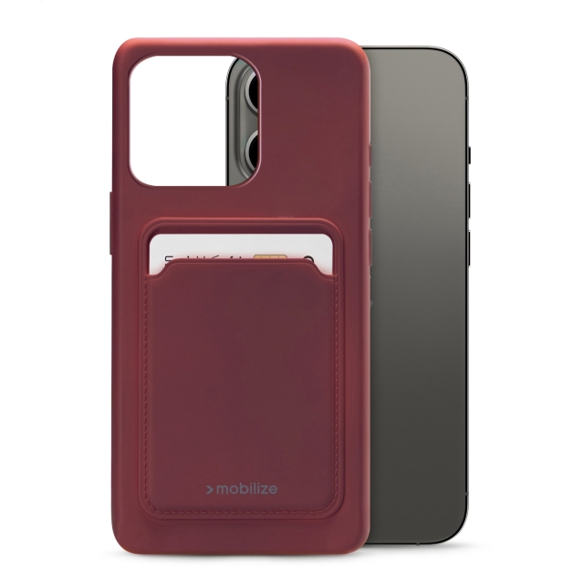 Mobilize Rubber Gelly Card Case Apple iPhone 13 Pro Matt Bordeaux Mobilize Rubber Gelly Card Case Apple iPhone 13 Pro Matt Bordeaux - Image 1