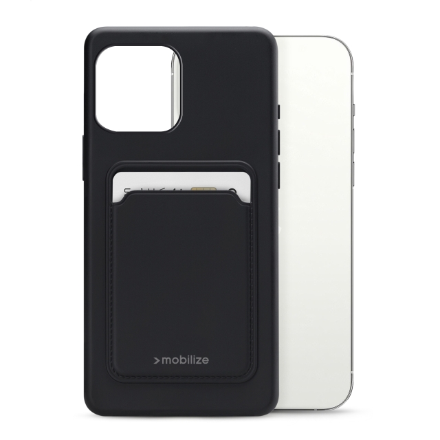Mobilize Rubber Gelly Card Case Apple iPhone 13 Pro Max Matt Black Mobilize Rubber Gelly Card Case Apple iPhone 13 Pro Max Matt Black - Image 1