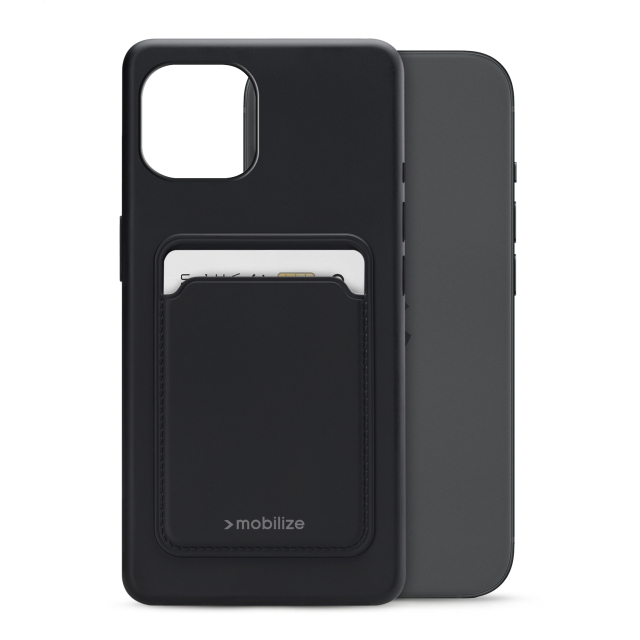 Mobilize Rubber Gelly Card Case Apple iPhone 15 Matt Black Mobilize Rubber Gelly Card Case Apple iPhone 15 Matt Black - Image 1