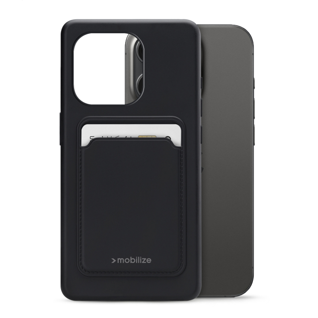 Mobilize Rubber Gelly Card Case Apple iPhone 15 Pro Matt Black Mobilize Rubber Gelly Card Case Apple iPhone 15 Pro Matt Black - Image 1